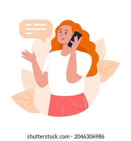 Young woman calling by smartphone