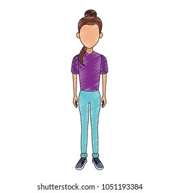 Young woman cartoon