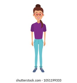 Young woman cartoon