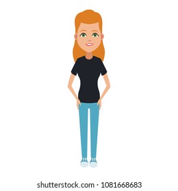 Young woman cartoon