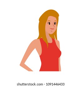 Young woman cartoon