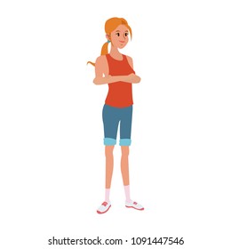 Young woman cartoon