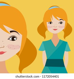 Young woman cartoon