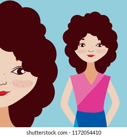 Young woman cartoon