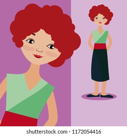 Young woman cartoon