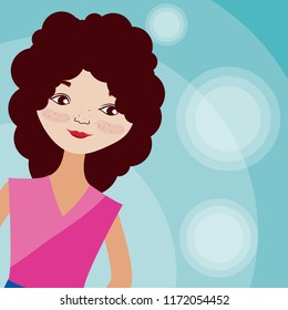 Young woman cartoon