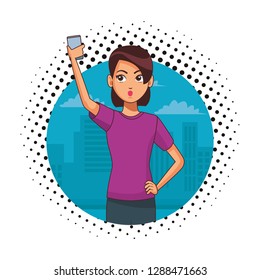 young woman cartoon