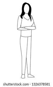 young woman cartoon