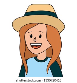 young woman cartoon
