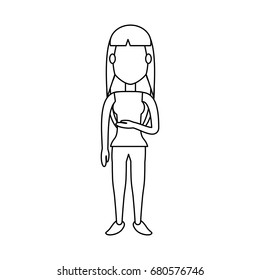 Young woman cartoon