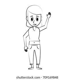 Young woman cartoon