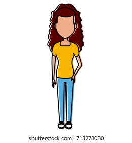 Young woman cartoon