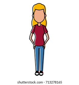 Young woman cartoon