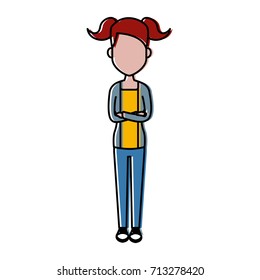 Young woman cartoon