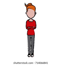 Young woman cartoon