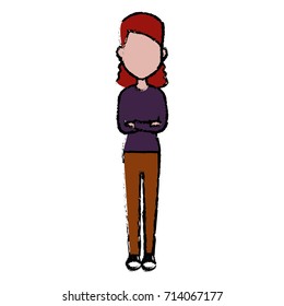 Young woman cartoon