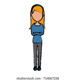 Young woman cartoon