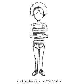 Young woman cartoon