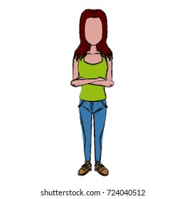 Young woman cartoon