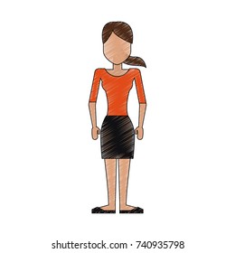Young woman cartoon