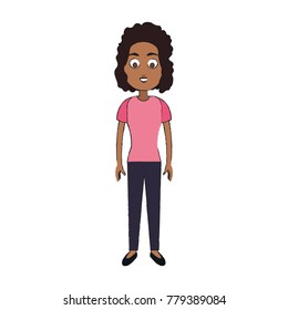 Young woman cartoon