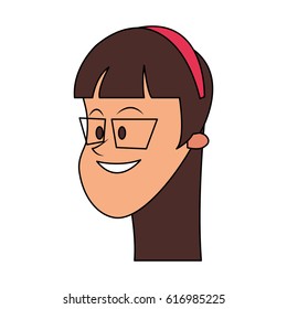 young woman cartoon icon image 