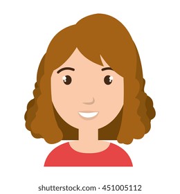 Young woman cartoon profile, vector illustration graphic design.