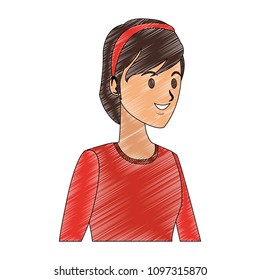 Young woman cartoon scribble