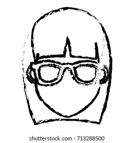 Young woman cartoon with sunglasses