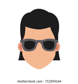 Young woman cartoon with sunglasses