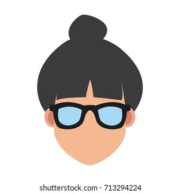 Young woman cartoon with sunglasses