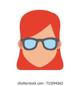 Young woman cartoon with sunglasses