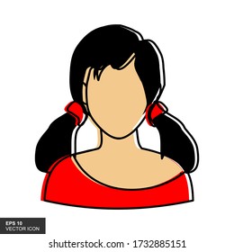 Young woman cartoon. Vector illustration.