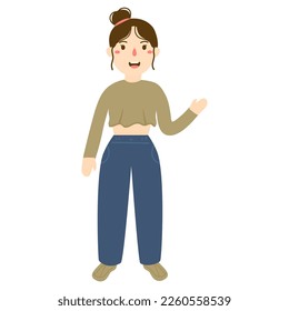 
young woman casual fashion illustration