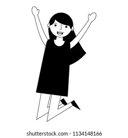 young woman celebrating avatar character