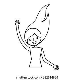 young woman celebrating character
