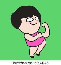 Young Woman is Celebrating The Win With Yes Gesture Concept Card Character illustration