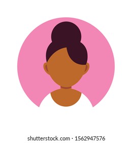 young woman chatacter , person flat design icon vector illustration