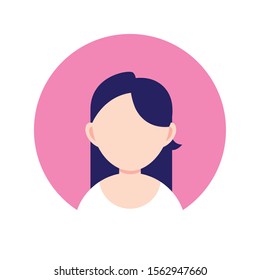 young woman chatacter , person flat design icon vector illustration