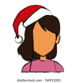 Young woman with christmas hat