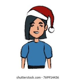 Young woman with christmas hat