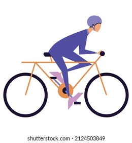 Young woman competes in cycling sport