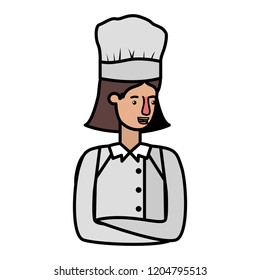 young woman cook avatar character