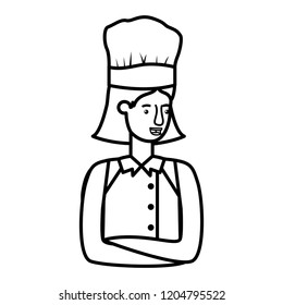 young woman cook avatar character