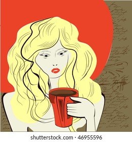 Young woman with a cup of coffee