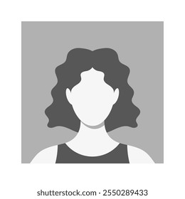 Young woman curly hair avatar