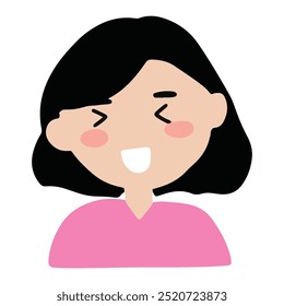 Young woman with different facial emotion expressions Design character