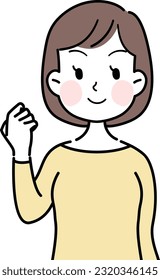 young woman with different facial expressions: positive