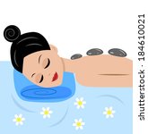 young woman do massage, vector illustration