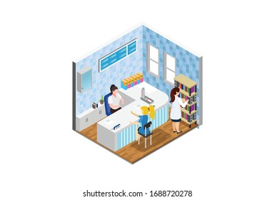 Young woman doctor advises the patient. Health care concept. Suitable for Diagrams, Infographics, Game Asset, And Other Graphic Related Assets